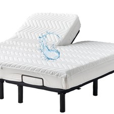 Waterproof Quilted Split Top King Mattress Protector Pad for Adjustable Bed w...