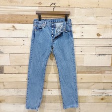 Levi's 501 Jeans Mens 30x30 Blue Denim Medium Wash Original Fit Straight Leg