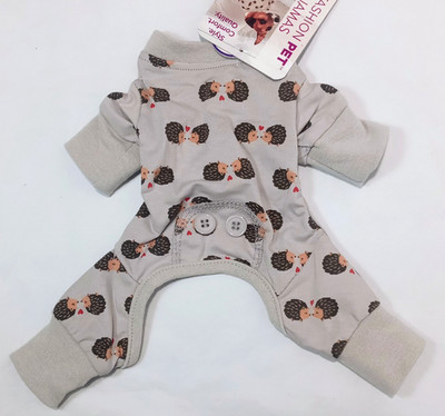 XXS Dog Pajamas Clothes with Kissing Hedgehogs (Extra Extra Small) New with Tag