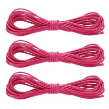 3Pcs Waxed Polyester Cord, 5.5 Yard 2mm Wax Bead Thread String, Dark Rose Red