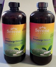 2 Bottles Serene Herbs Exotic Soursop Bitters 16oz Acetogenins Antioxidant 4/27