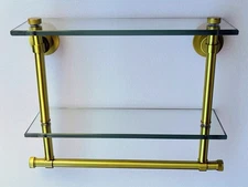 ✨ Allied Brass 2 Tiered Glass Shelf -- Towel Bar NEW ✨