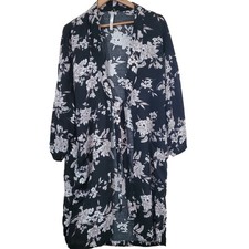 Spiritual Gangster Kimono Womens One Size Black White Floral Tie Maxi Boho