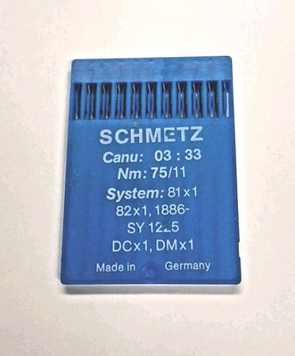 Schmetz DCx1 81x1 Needles Size 11/75 Round Shank Serger 10 Pack Germany
