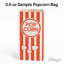 Carnival King 3x1.5x7 Popcorn Bags 0.6 oz – Red/White – 100/250/500/1000 Case