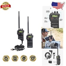 Portable CB Radio 40 Channel NOAA Long Range Black Automatic Squelch