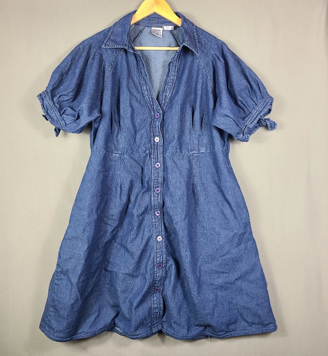 chinese dress ladies Women's Casual Denim Dress Long Sleeve Lapel Button Down Maxi Jean Shirt  Dresses,Blue,Small at Amazon Women's Clothing store
