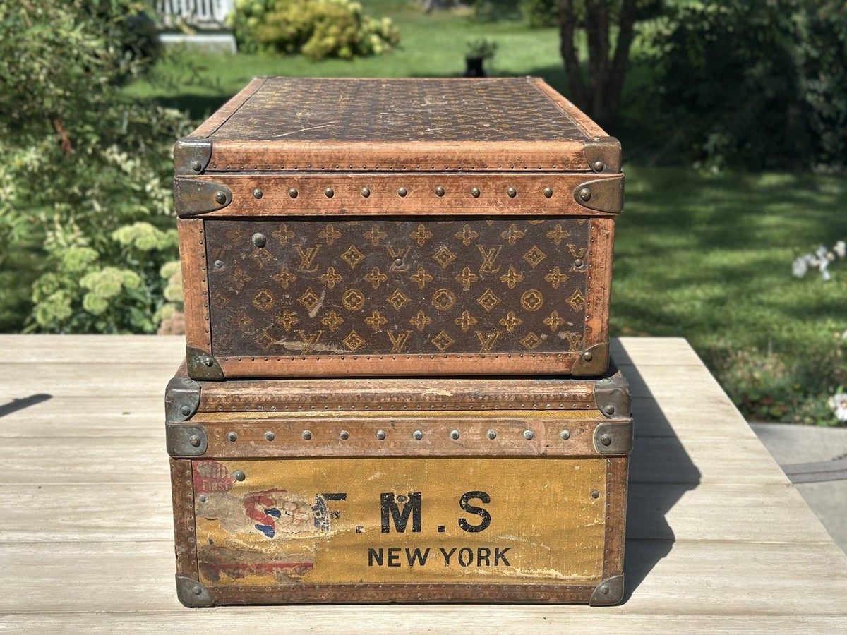 Louis Vuitton Alzer 60, 65 Trunk Suitcase Set Monogram Yellow