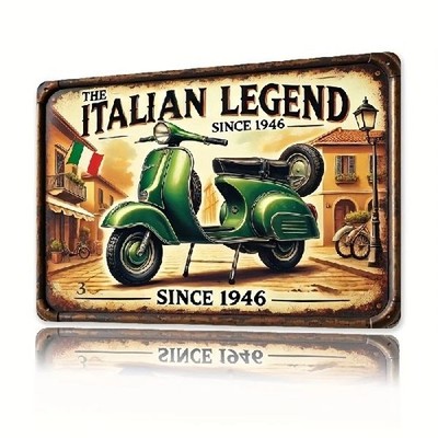 Blechschild The Italian Legend Vespa Vintage Retro Metallschild TE2427