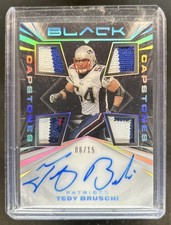 2021 Panini Black Tedy Bruschi Capstones Patch Silver Auto #/15 Patriots
