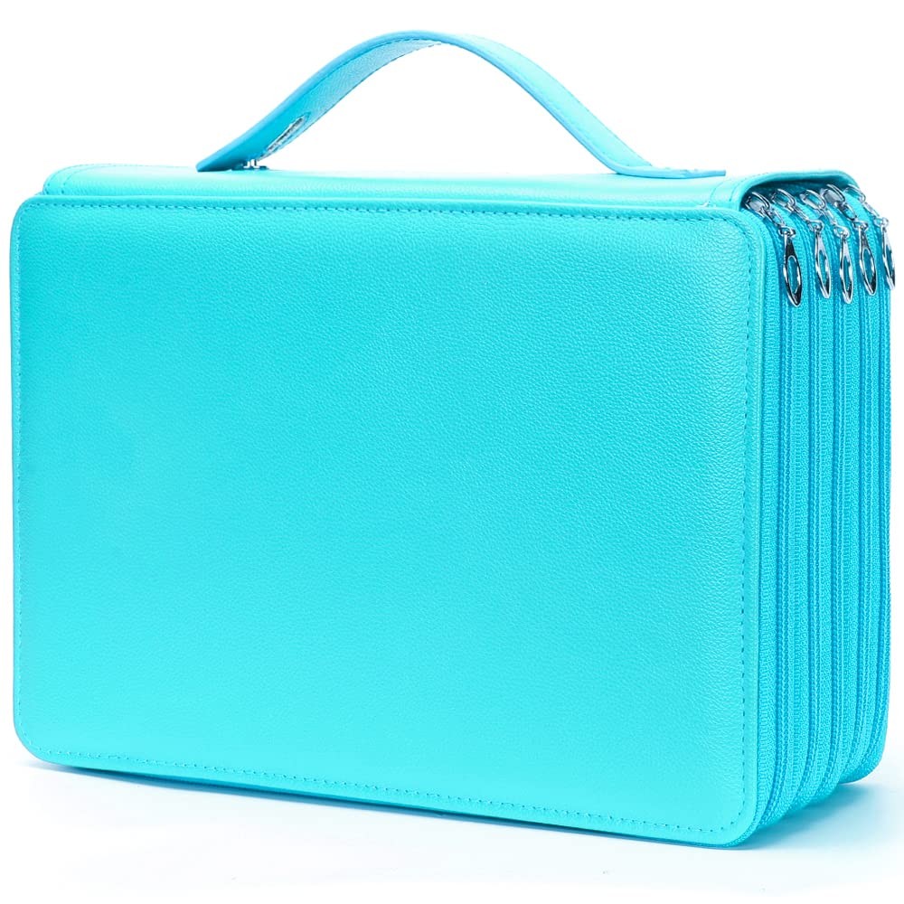Case 252 Slot Deluxe Pu Leather Large Capacity Green Organizer
