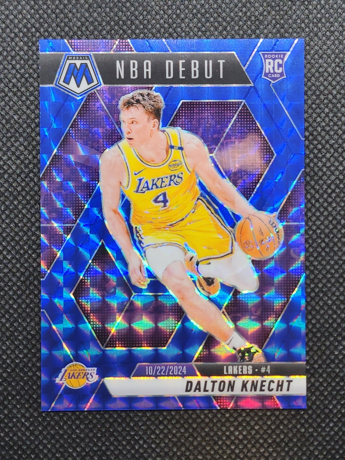 2024-25 Panini Mosaic Dalton Knecht Rookie NBA Debut Blue Mosaic /199 #264