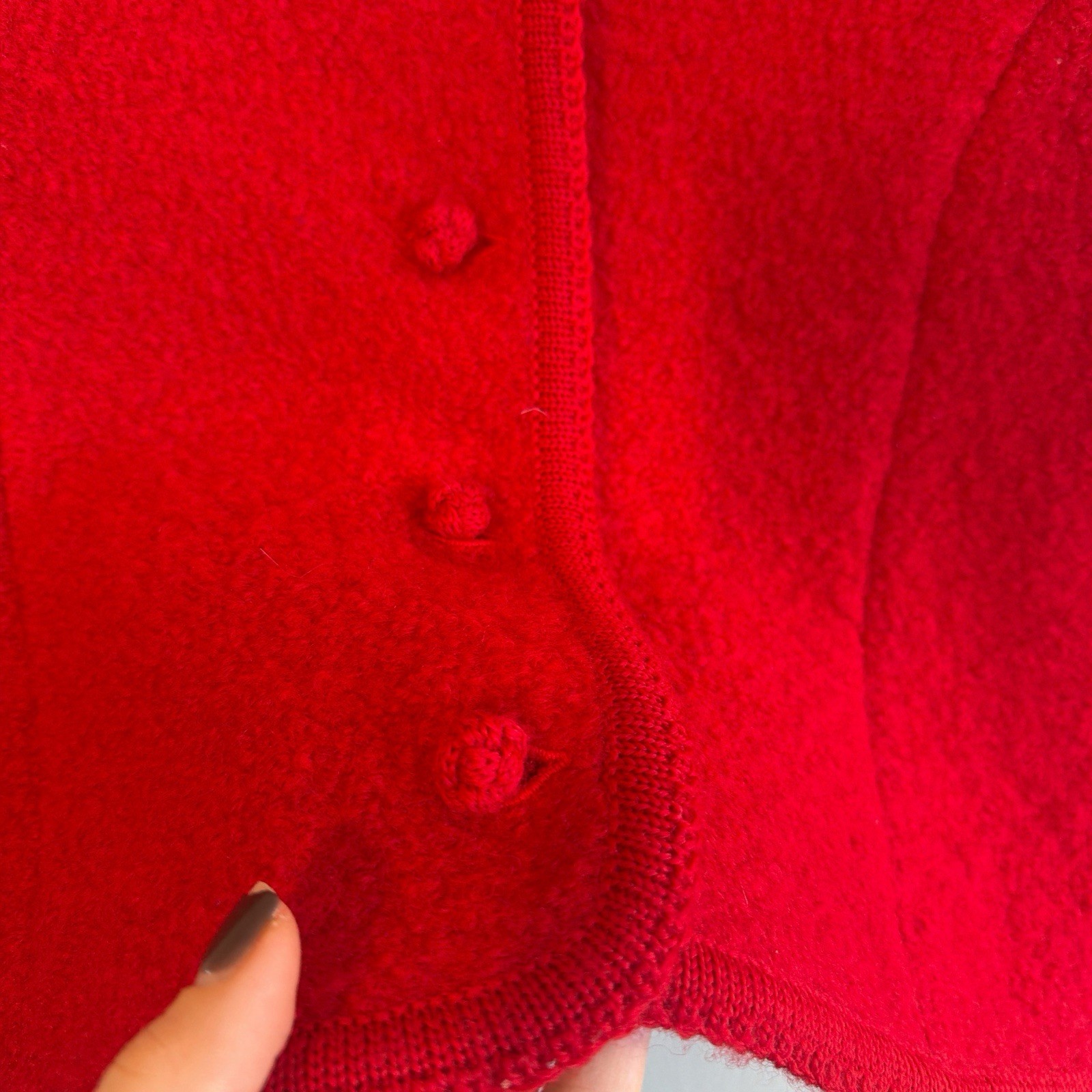 Lands' End Red Collared Wool Button Jacket Petite… - image 2
