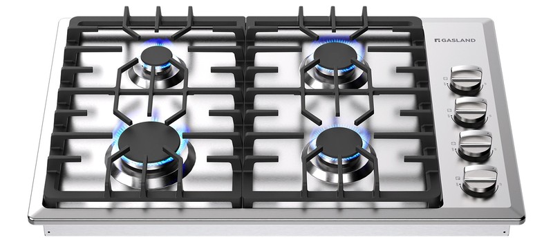 GASLAND 30 In. Gas Cooktop 4 Burners NG/LPG Cast Iron Side Control Gas Hob CSA