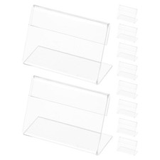 10Pcs Durable Clear Acrylic L Shaped Sign Holders for Retail Display Transparent