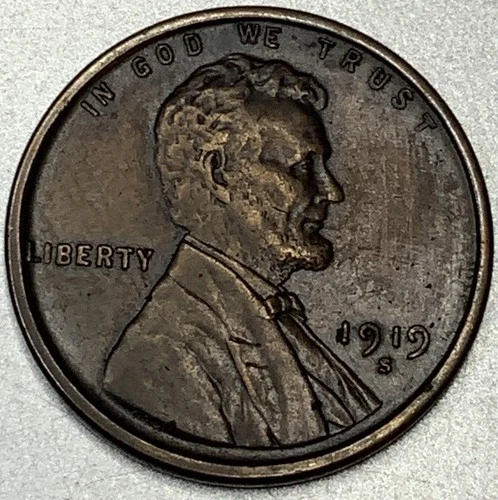 1919-S Lincoln Wheat Cent Penny 1c ~ XF Extra Fine Condition Early Date~ ST313