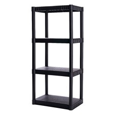 Heavy Duty 4 Tier Plastic Storage Shelving Unit 48 Inch Wide 200 lb Capacity