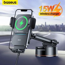 Baseus Car Wireless Charger Phone Holder Dashboard Mount For iPhone Samsung