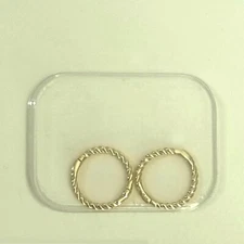 9ct solid Gold twist sleeper earrings 10mm children. Hinged snap closure.