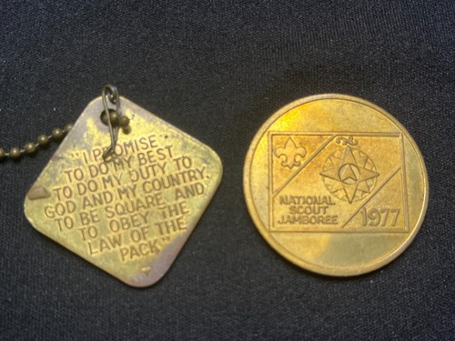 5 pines Boy Scout vintage 1977 Jamboree Bob gato ser cuadrado - Imagen 3 de 4