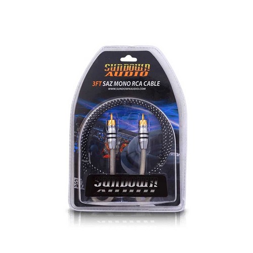 Sundown Audio MONO-SAZ-3FT Mono Channel 3Ft. Twisted RCA Interconnect Cable - 第 1/1 張圖片