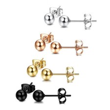 Silver Gold or Black Surgical steel stud earrings (Fits standard Ear Piercing)