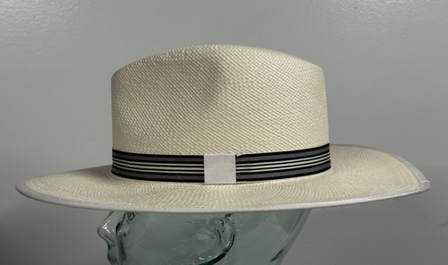 Goorin Bros Toquilla Panama Straw Bound Edge Fedora Hat Medium NEW