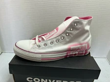 CONVERSE ALL STAR STENCIL KIT CHUCKS SNEAKERS MEN SHOES WHITE/PINK SIZE 10 NEW