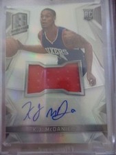 2014 - 15 PANINI SPECTRA K.J. McDANIELS # 126 RPA ROOKIE PATCH AUTO RC