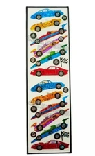 HAMBLY STUDIOS PRISMATIC GLITTER STICKERS RACE CARS SPORT VEHICLES VINTAGE RARE