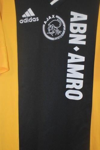 VTG ADIDAS AMSTERDAM AJAX FC FOOTBALL CLUB JERSEY SHIRT YELLOW BLACK SOCCER LRG! - Picture 6 of 12