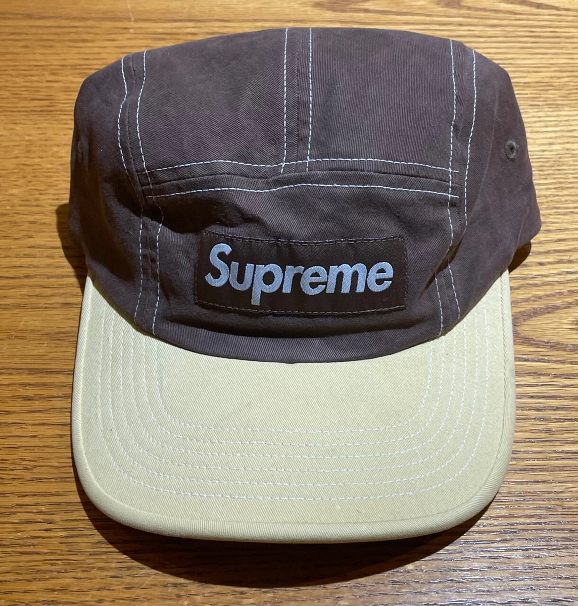 SS22 Supreme 2 Tone Twill Camp Cap Brown Tan 5 Panel