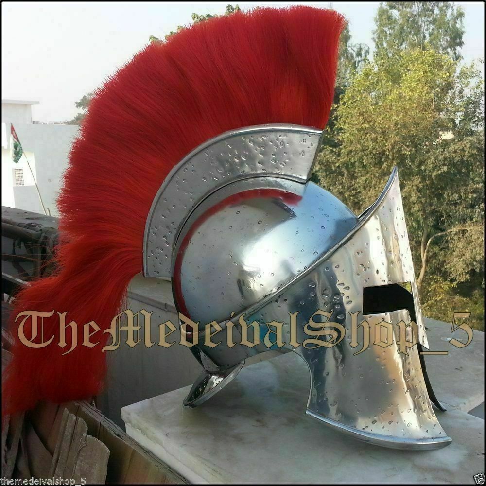 Medieval REY LEONIDAS ESPARTANO 300 CASCO Ciruela Roja Con Interior Disfraz d...