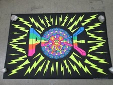 Super Peace 1972 black light poster vintage psychedelic love ecology C335