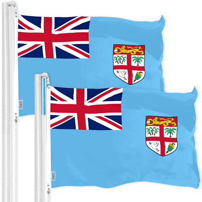 G128 2 Pack: Fiji Fijian Flag 3x5 Ft Printed 150D Polyester | eBay