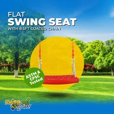 SWING SET STUFF INC. FLAT SEAT WITH 8.5 FT COATED CHAIN RED fun outside 0311