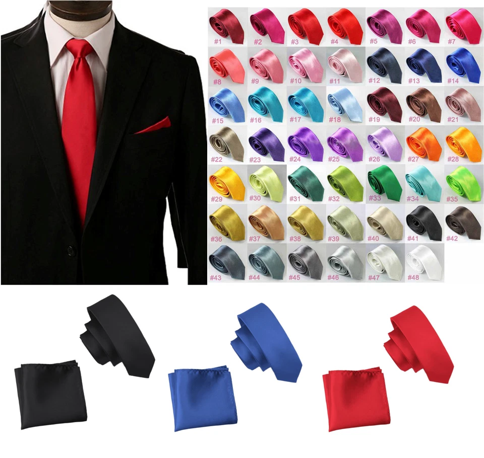 schmale KRAWATTE und EINSTECKTUCH SET schmal Business Hochzeit festlich - Bild 1 von 1