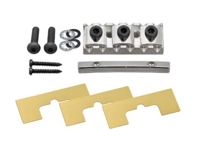 Gotoh Klemm Sattel locking nut chrom mit Shimms und string retainer Schrauben