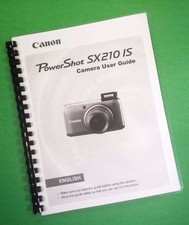 Owners Manual for Canon SX210-IS Camera 180 Pages W/Clear Covers