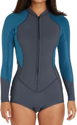 O'NEILL Women's 2/1.5 BLUEPRINT FZ LS Spring Suit - Graph/BluHaze - Size 10  NWT