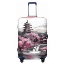 Luggage Cover Washable Elastic S fits 18-21 inch Suitcase Japanese Lake Scenery