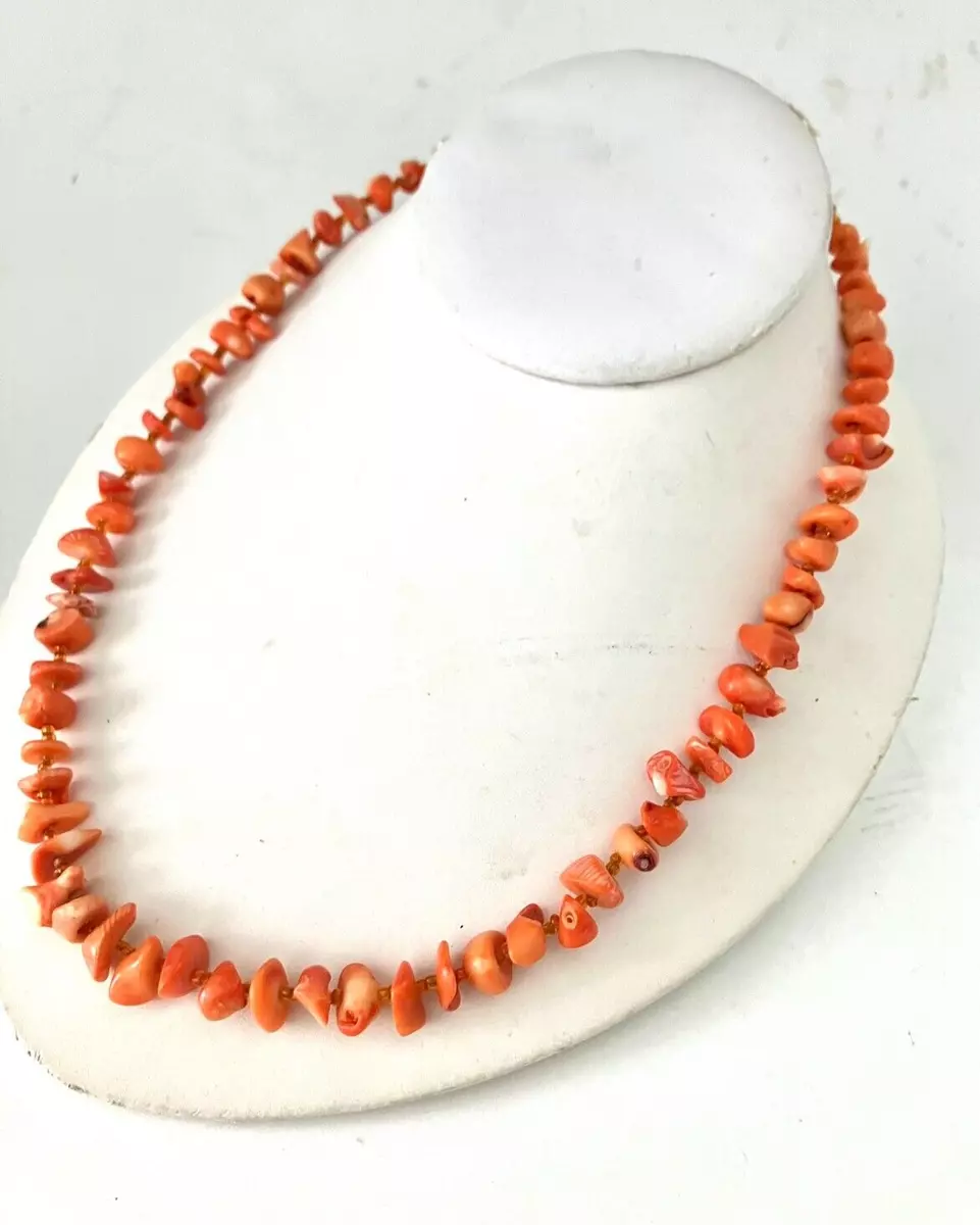 Vintage orange coral necklace deals