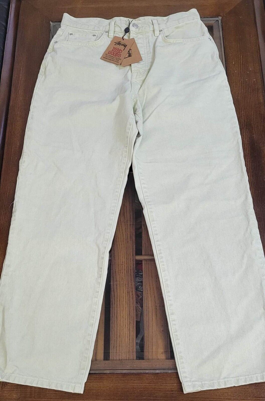 Stussy Double Dye Big 'Ol Jeans In Cream Size 30 New With