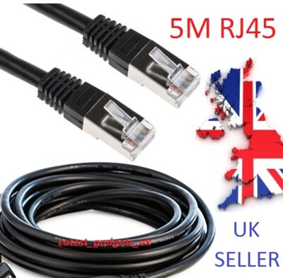 5M EXTRA LONG RJ45 LAN INTERNET NETWORK PATCH ETHERNET CABLE LEAD ROUTER  MODEM UK