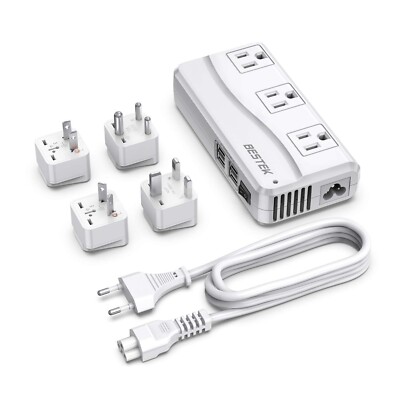 BESTEK Universal Travel Adapter 100-220V to 110V Voltage Converter 250W with ...