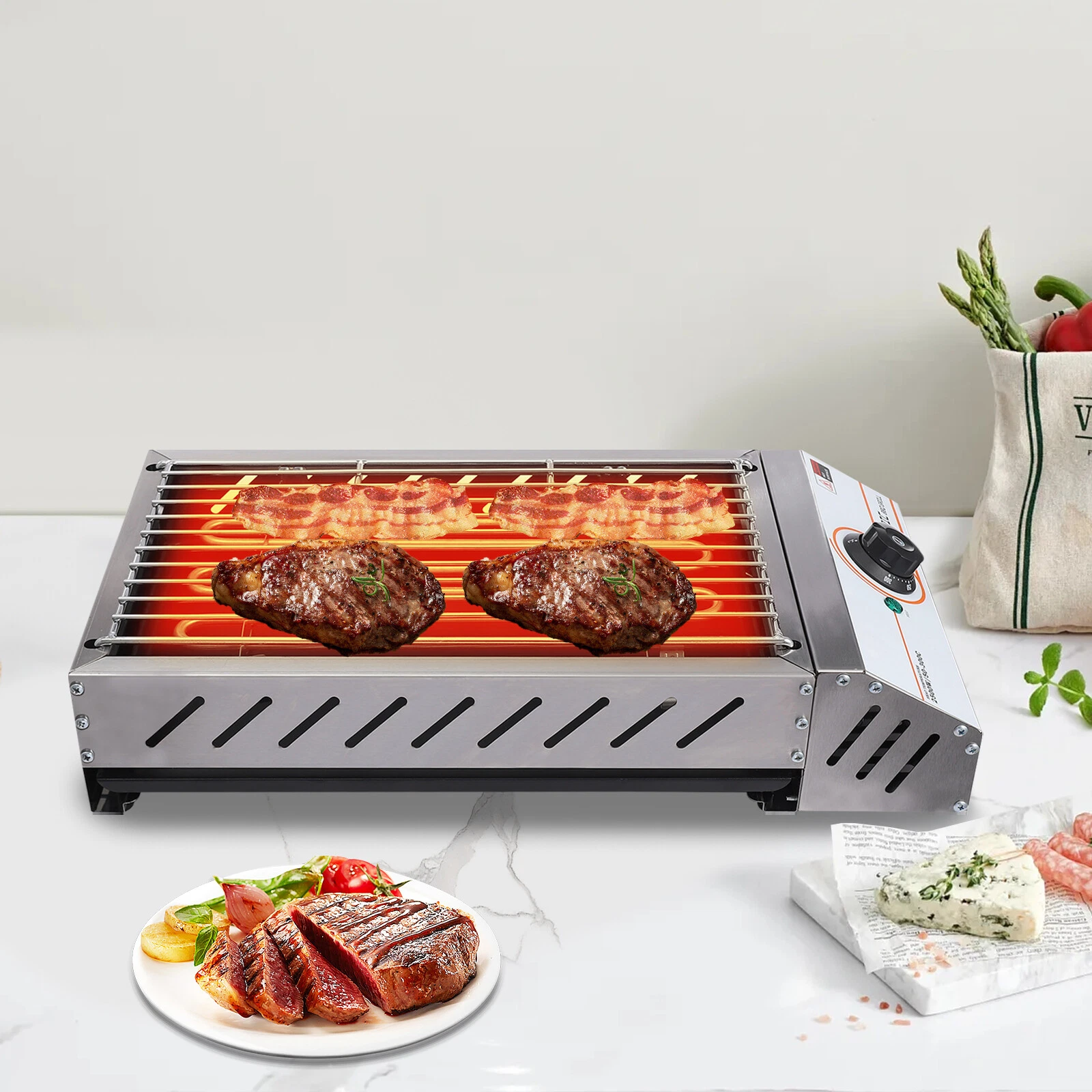 1800W Electric BBQ Grill Smokeless Stainless Steel Barbecue Hot Plate Griddle
Opens in a new window