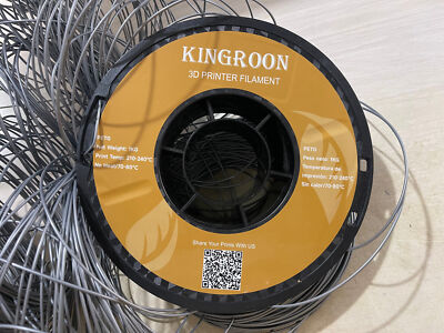 Kingroon 3D Printer Filament 1kg Gray Print Temp 210-240 / No Heat 70-80 / 15z