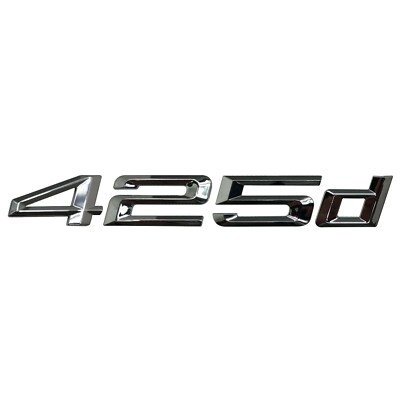 Silber Chrom 425d Heck Kofferraum Flach Auto Abzeichen Emblem Buchstabe Nummer für BMW