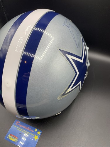 Riddell Emmitt Smith Autographed Cowboys Helmet MOUNTED MEMORIES COA - Picture 5 of 22