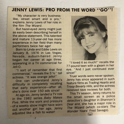 1990s Jenny Lewis Pro From The Word Go Article Ephemera ART3
